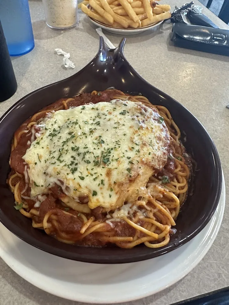 Chicken Parmesan and Spaghetti