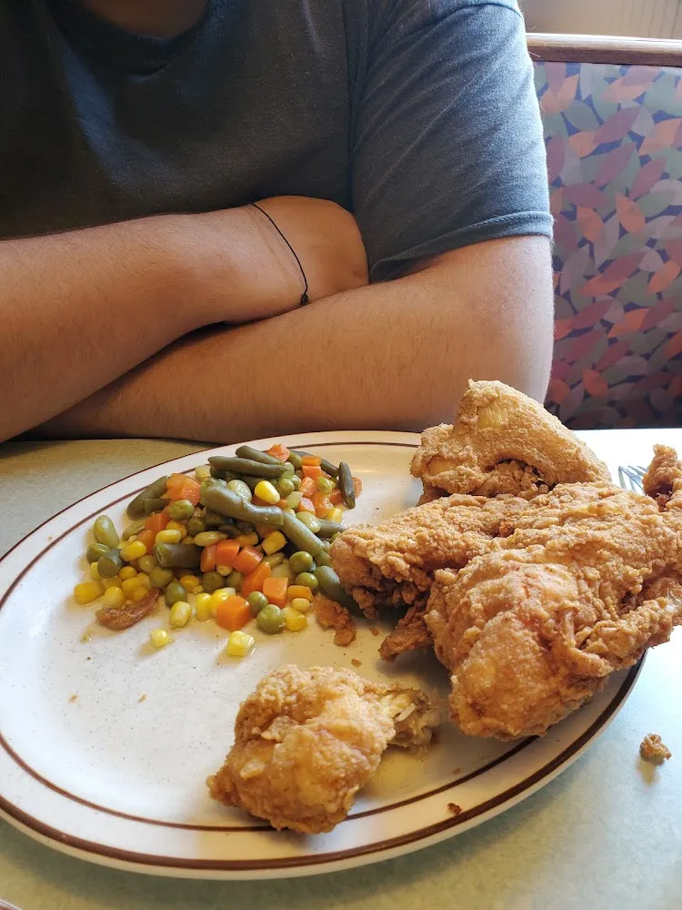 Fried Chicken Mixed Vegetables Baked Potato